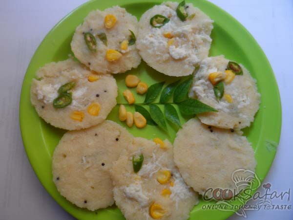 Sweetcorn paneer idli recipe