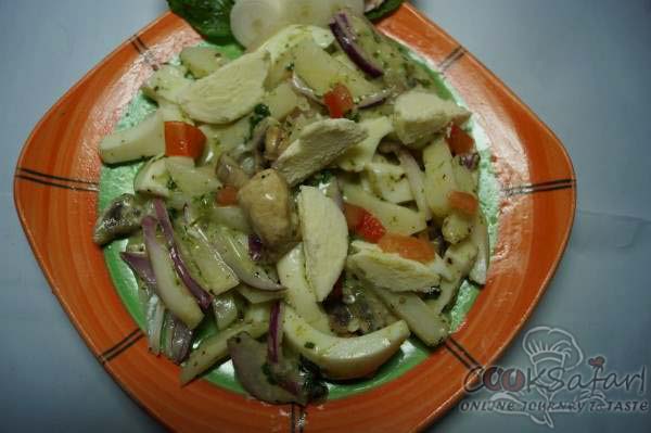 egg and mushroom salad