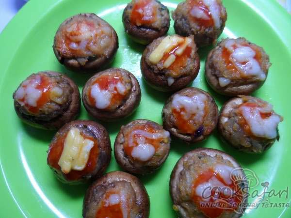 Nutrela Soya Stuffed Cheesy Mushroom Recipe