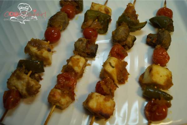 spicy paneer mushroom kebab recipe