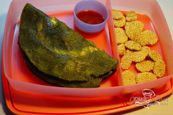 Cheesy Palak Cheela Recipe