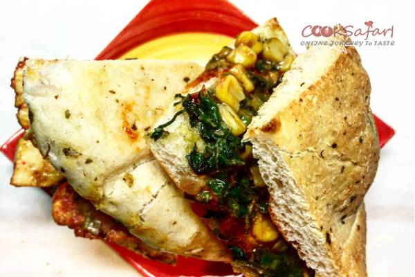 palak- corn stuffed Kulcha recipe